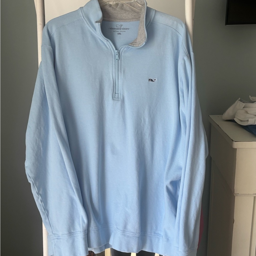 Vineyard Vines Men's Sky Blue Zip-Up Sweater